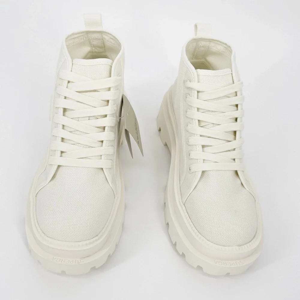 Superga Alpina High Top Lace Up Platform Lugged‎ Sole Sneakers Apex Mid Boots